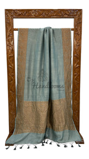 Tussar Georgette Handloom Banarasi Saree - Antique Zari - The Handlooms