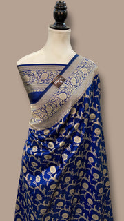 Pure Katan Silk Banarasi Handloom Saree - All Over Jaal Work - The Handlooms