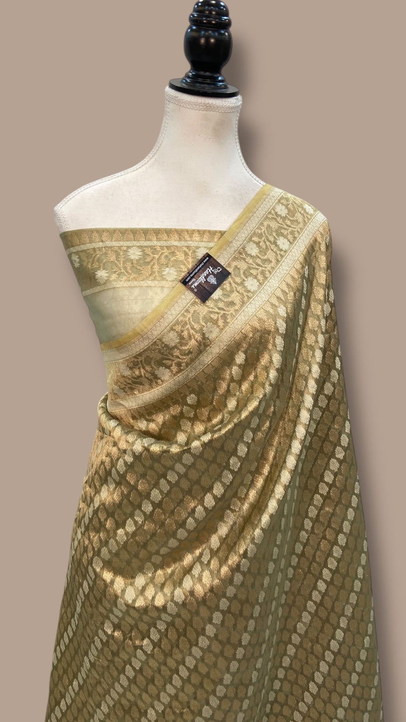 Pure Tissue Reshmi zari Handloom Banarasi Saree - The Handlooms