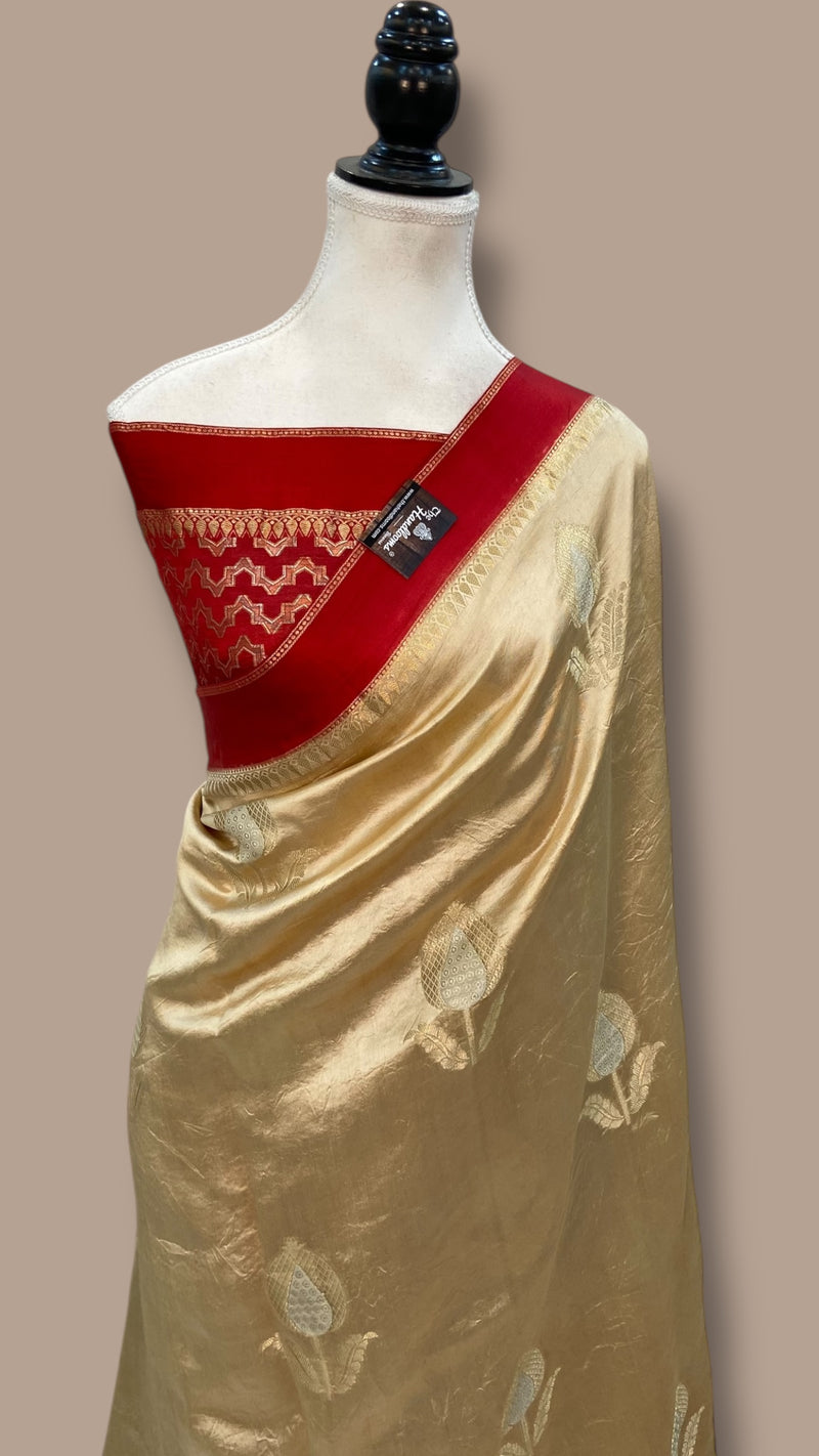 Pure Mango Silk Banarasi Handloom Saree - The Handlooms