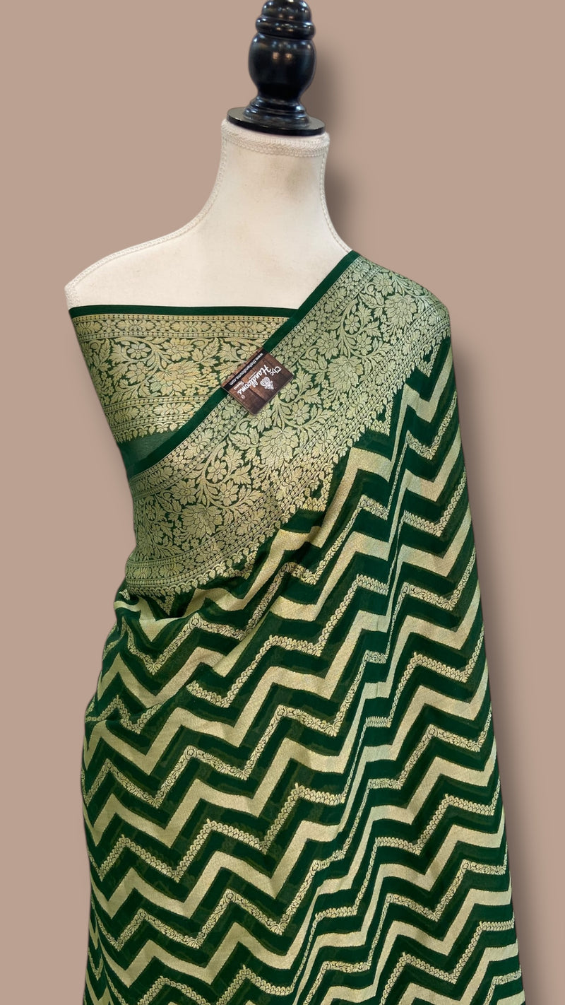 Pure Chiffon Khaddi Banarasi Saree - The Handlooms