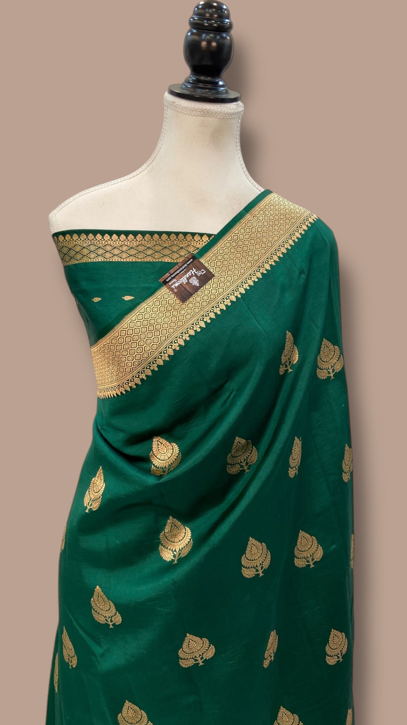 Pure Katan Silk Banarasi Handloom Saree - All over Kadua motifs - The Handlooms