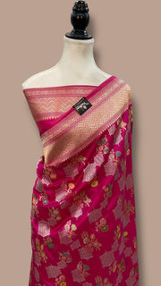 Ektara Pure Katan Silk Banarasi Handloom Saree - All over kadiyal Jaal work - The Handlooms