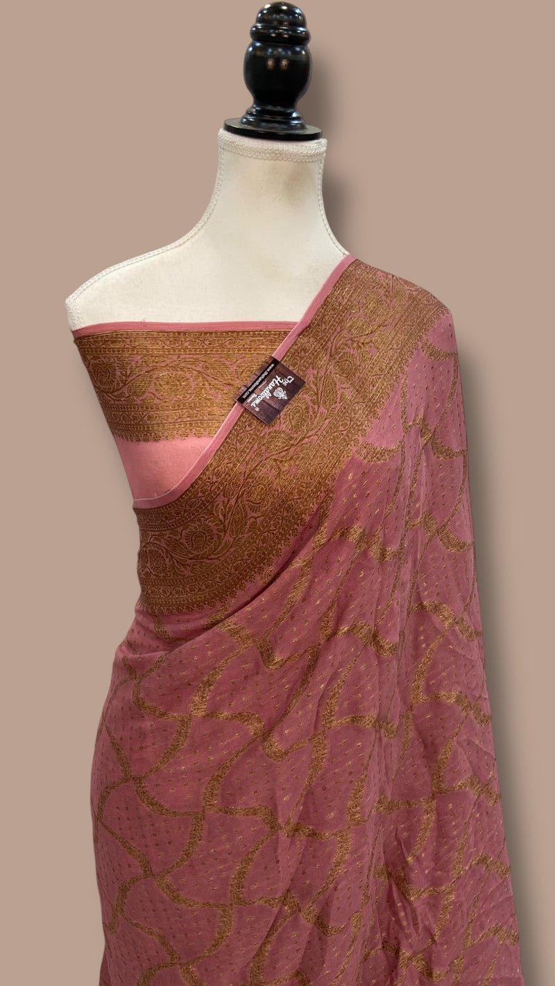 Pure Chiffon Khaddi Banarasi Saree - The Handlooms