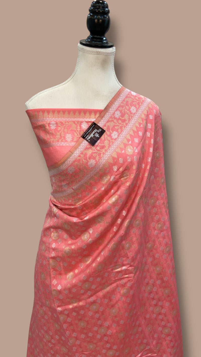 Pure Moonga Khaddi Handloom Banarasi Saree - The Handlooms