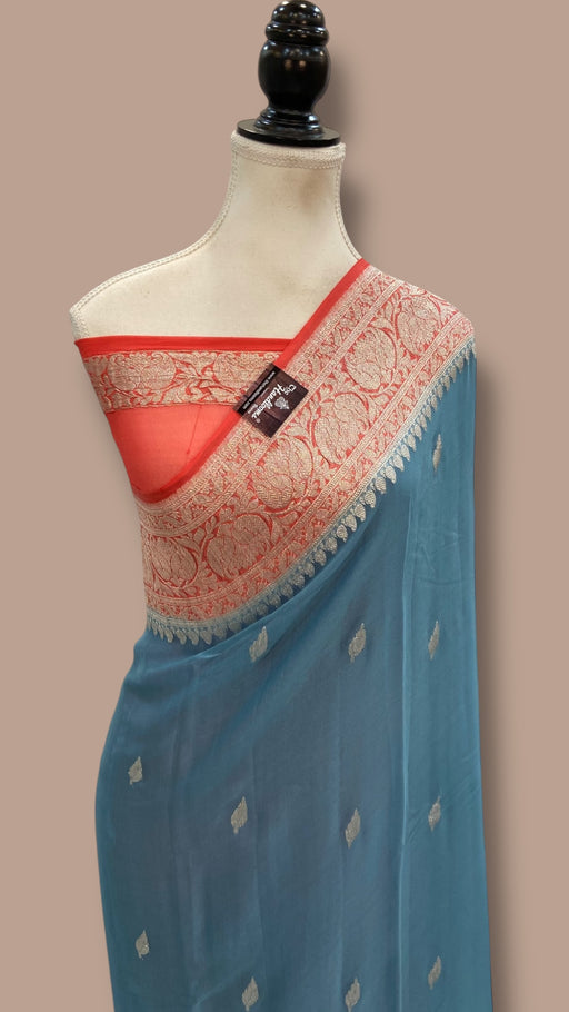 Pure Georgette Handloom Banarasi Saree - The Handlooms