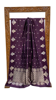Pure Mango Silk Banarasi Handloom Saree All Over Kadua Motifs - The Handlooms