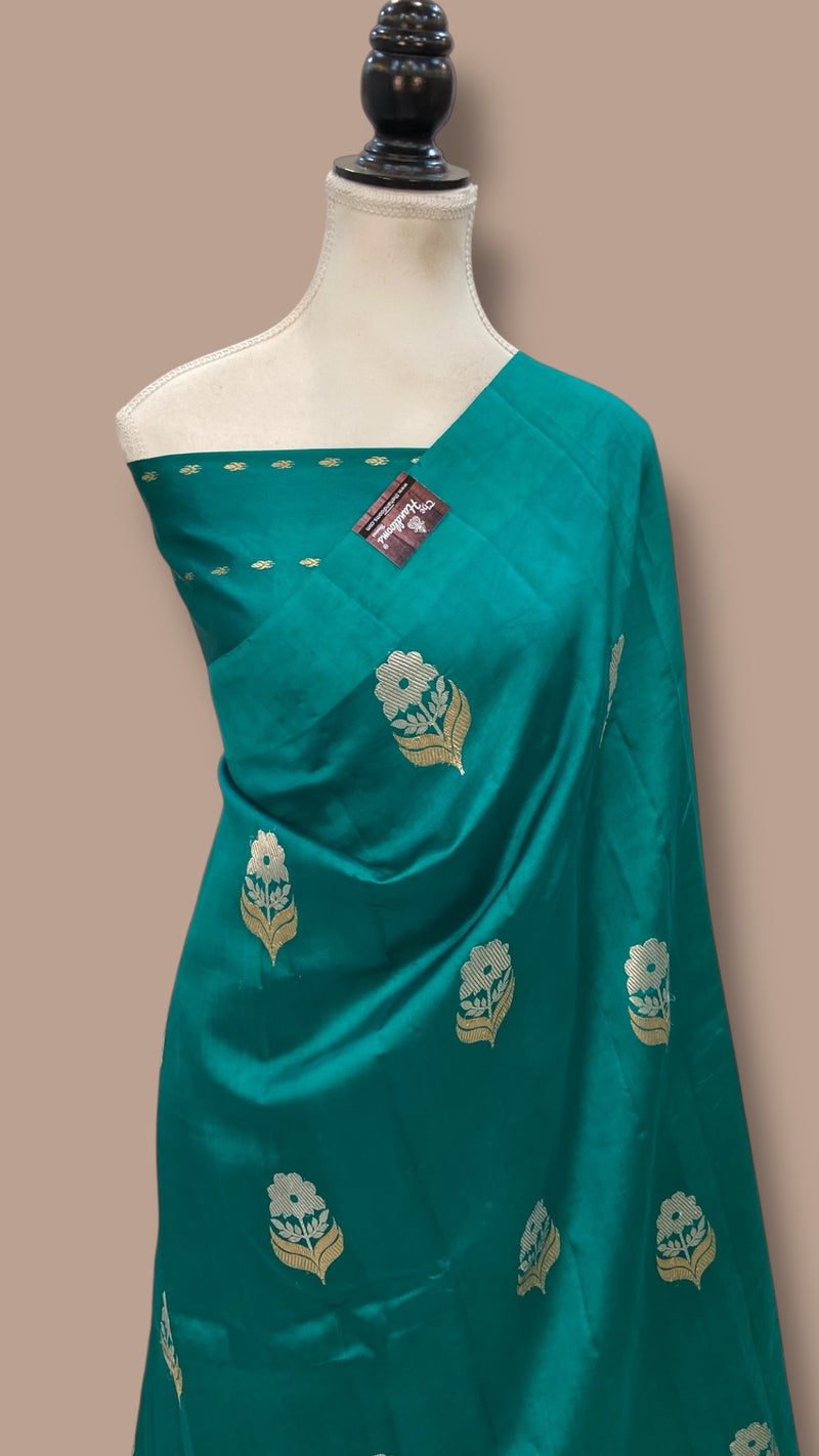 Pure Katan Silk Banarasi Handloom Saree - All over Kadua motifs - The Handlooms