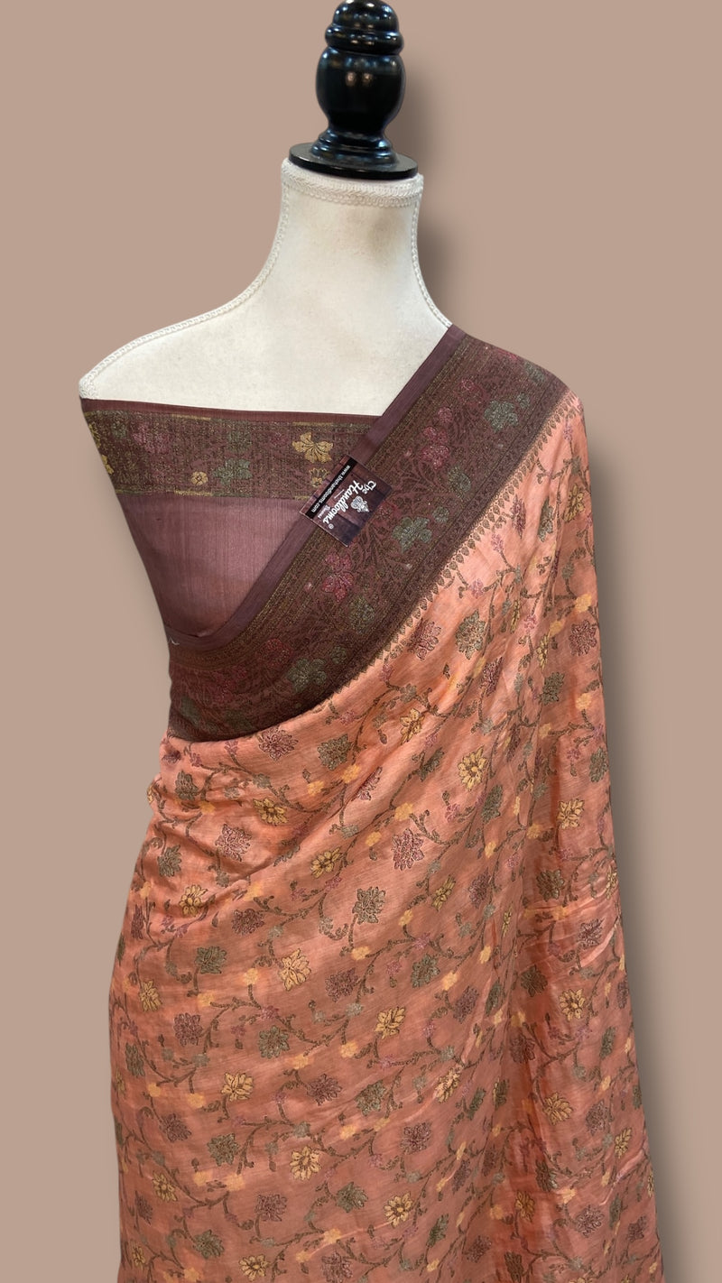 Pure Butter Crepe Banarasi Saree - The Handlooms