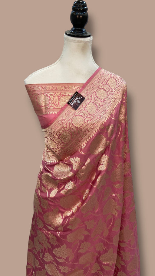 Pure Katan Silk Banarasi Handloom Saree - All Over Jaal Work - The Handlooms
