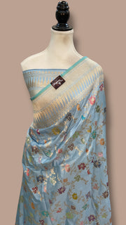 Ektara Pure Katan Silk Banarasi Handloom Saree - All Over Kadiyal Jaal Work - The Handlooms