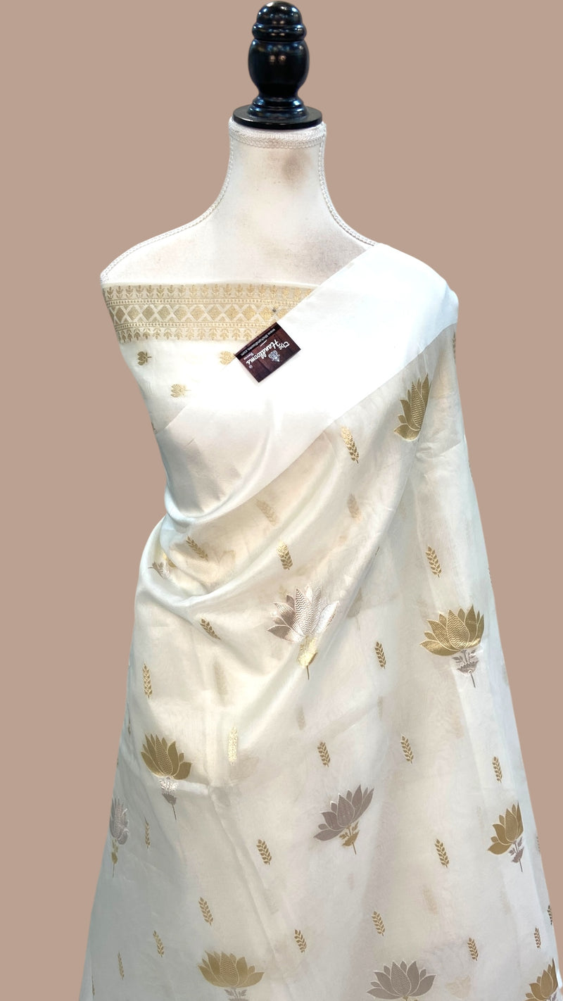 Pure Kora Handloom Banarasi Saree - The Handlooms