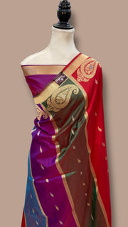 Pure Katan Silk Banarasi Handloom Saree - Rangkat - The Handlooms