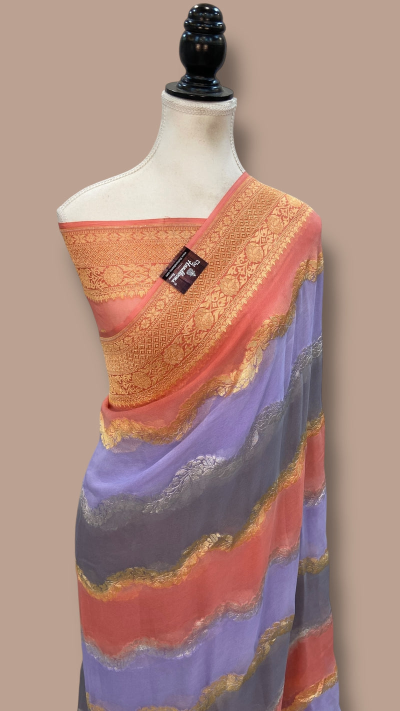 Khaddi Georgette Handloom Banarasi Saree - The Handlooms
