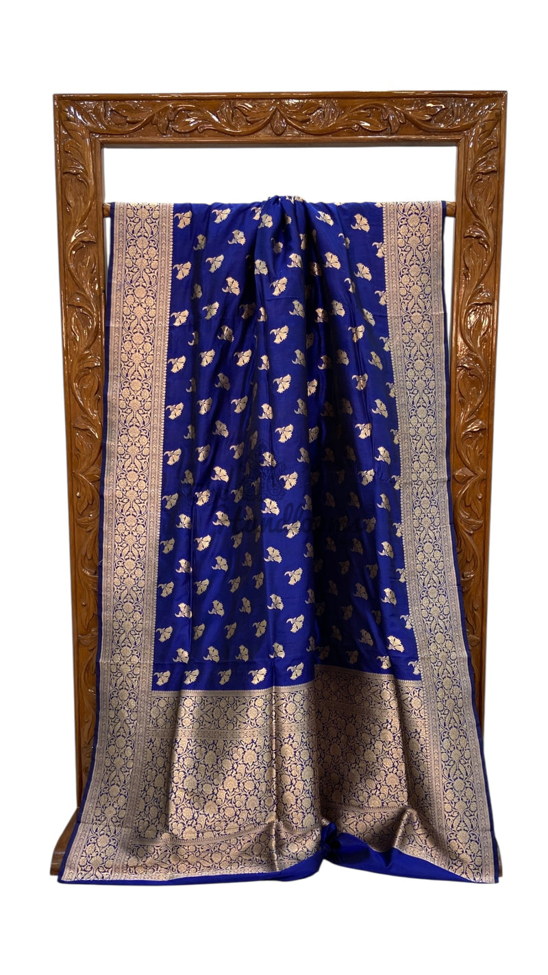 Pure Katan Silk Banarasi Handloom Saree - All Over Jaal Work - The Handlooms