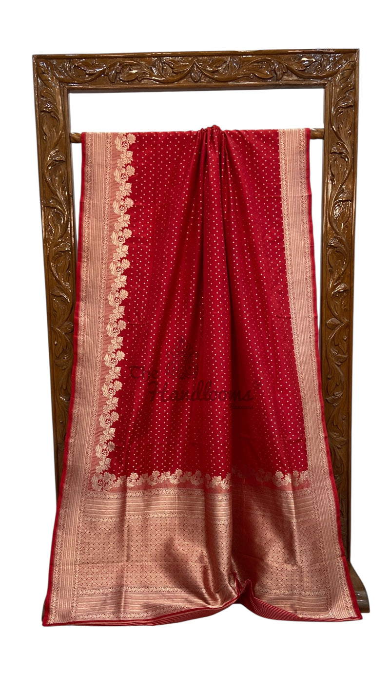 Pure Katan Silk Banarasi Handloom Saree - All over Jaal work - The Handlooms