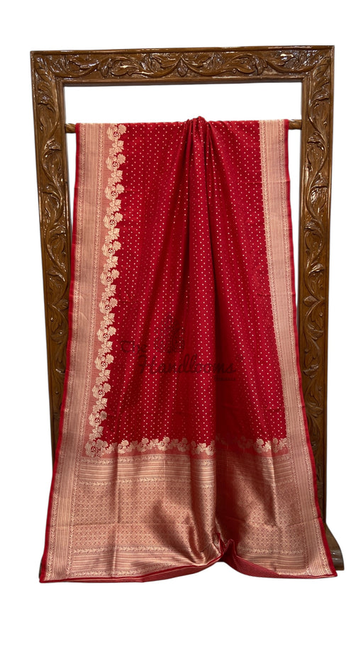 Pure Katan Silk Banarasi Handloom Saree - All over Jaal work - The Handlooms