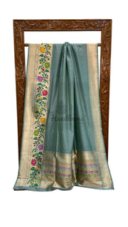 Pure Katan Silk Banarasi Handloom Saree - Meenakari - The Handlooms