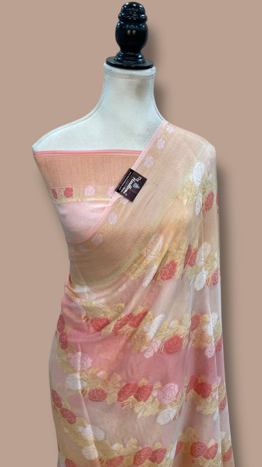 Pure Chiffon Khaddi Banarasi Saree - The Handlooms