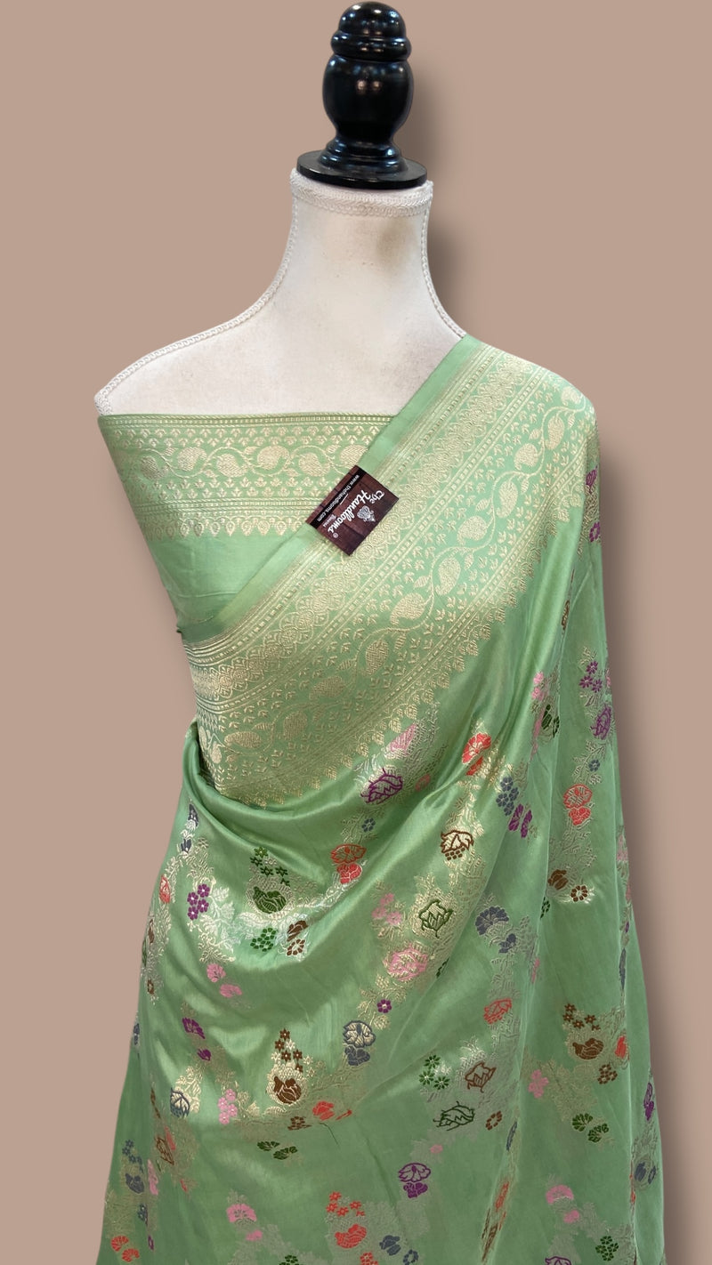 Ektara Pure Katan Silk Banarasi Handloom Saree - All Over Kadiyal Jaal Work - The Handlooms