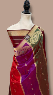 Pure Katan Silk Banarasi Handloom Saree - Rangkat - The Handlooms