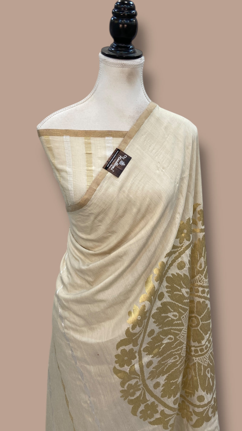 Moonga Georgette Handloom Banarasi Saree - The Handlooms