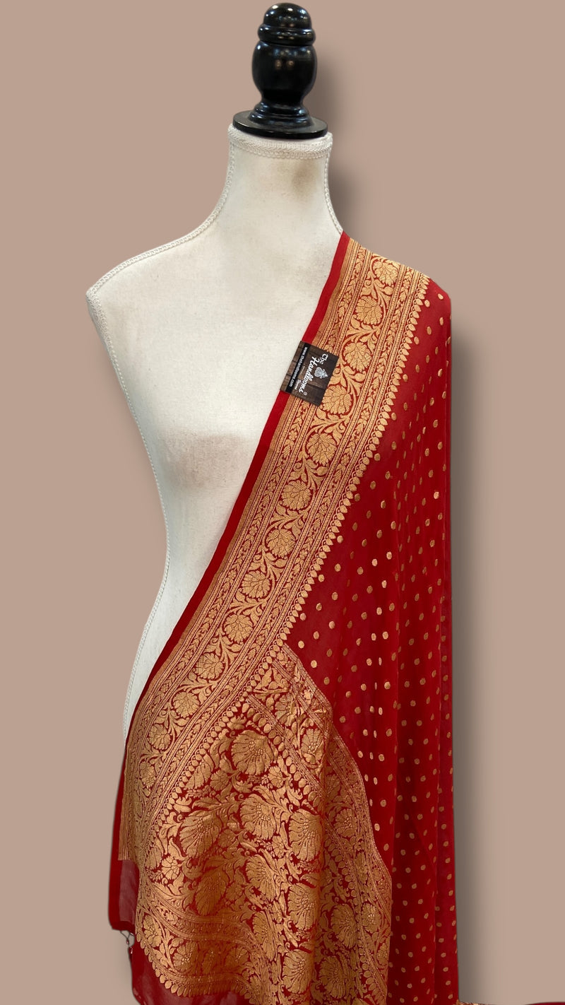 Pure Khaddi Georgette Handloom Dupatta