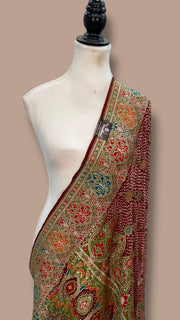 Pure Georgette Banarasi Bandhej Handloom Dupatta - The Handlooms