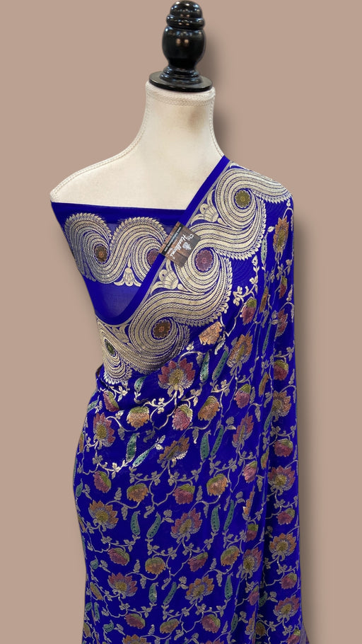 Khaddi Georgette Handloom Banarasi Saree - The Handlooms
