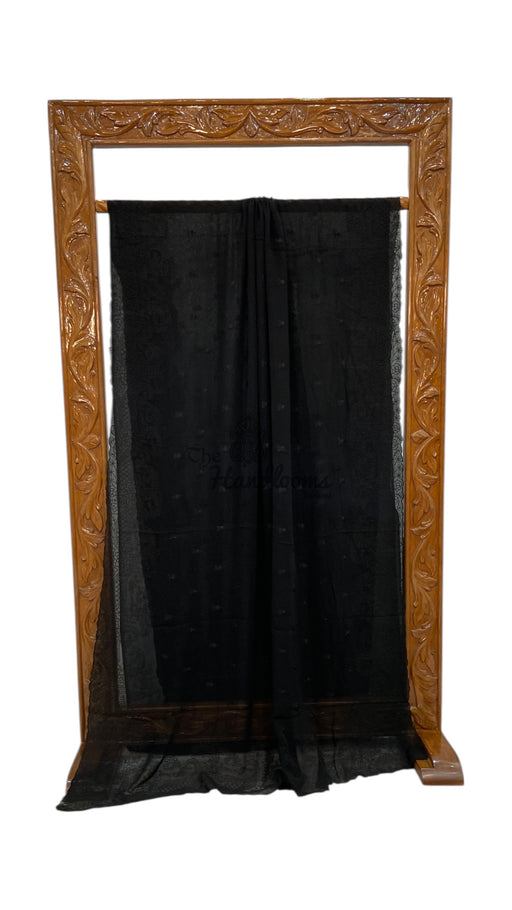 Pure Georgette Chikankari Handloom Banarasi Saree - The Handlooms