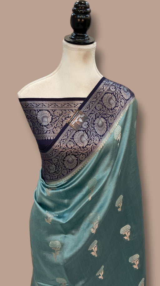 Pure Chiniya Silk Khaddi Handloom Banarasi Saree - The Handlooms