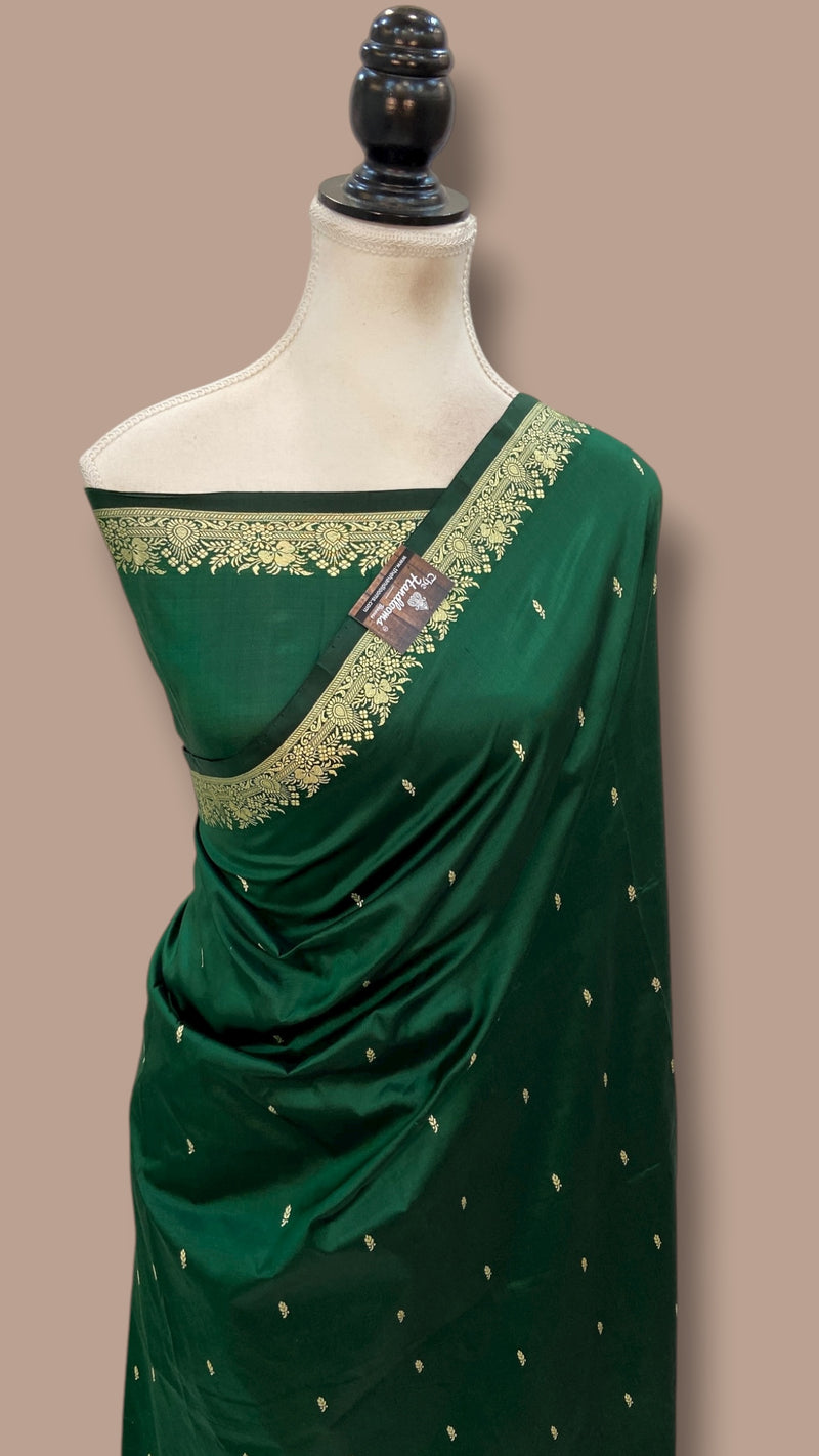 Pure Katan Silk Reshmi Zari Banarasi Handloom Saree - The Handlooms
