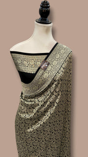 Khaddi Georgette Handloom Banarasi Saree - Tanchui Brocade - The Handlooms