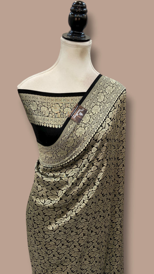 Khaddi Georgette Handloom Banarasi Saree - Tanchui Brocade - The Handlooms
