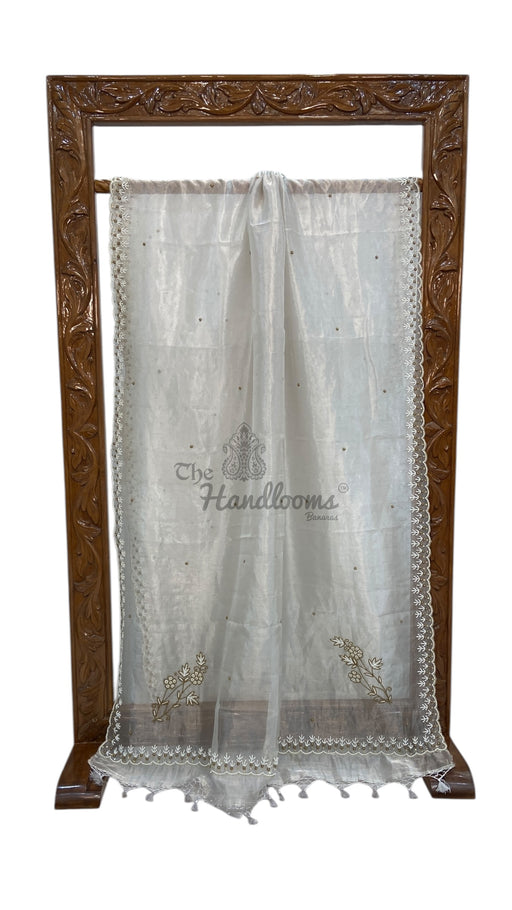 Pure Kora Tissue Handloom Banarasi Saree - Handwork - The Handlooms