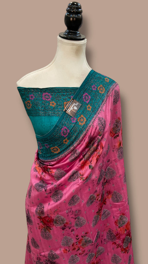 Pure Chiniya Silk Handloom Banarasi Saree Digital Print - The Handlooms