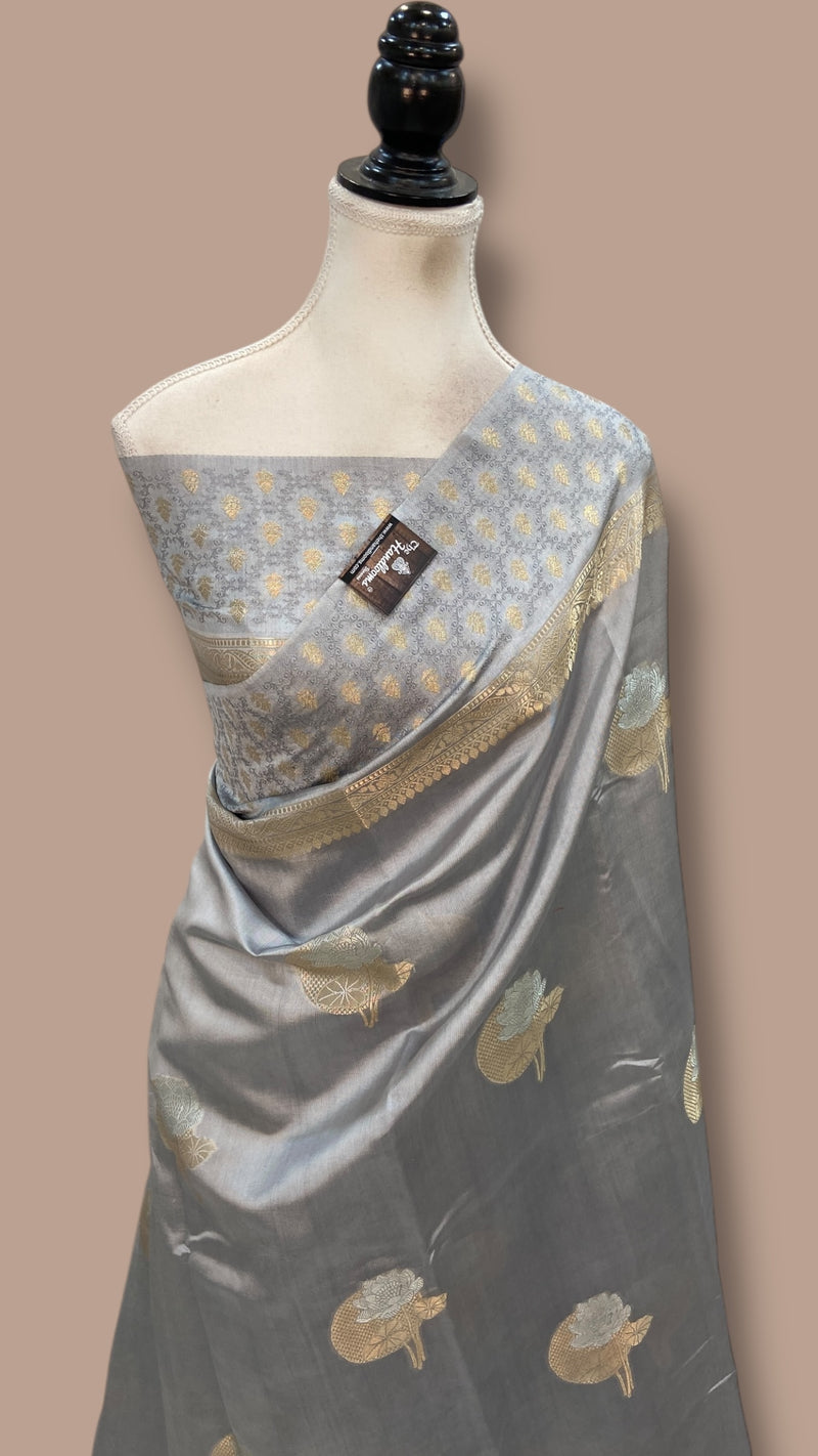 Pure Mango Silk Banarasi Handlokom Saree