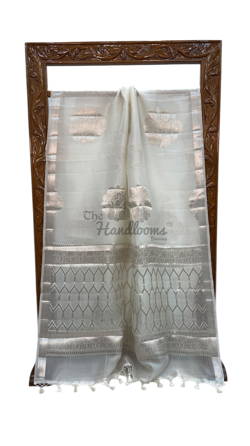 Pure Kora Handloom Banarasi Saree