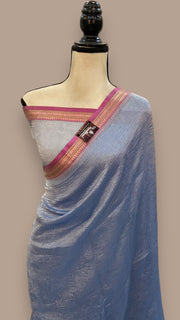 Pure Kora Tissue Crush Handloom Banarasi Saree - The Handlooms