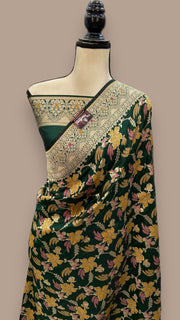 Pure Katan Silk Banarasi Handloom Saree - All over Jaal work - With Meenakari - The Handlooms