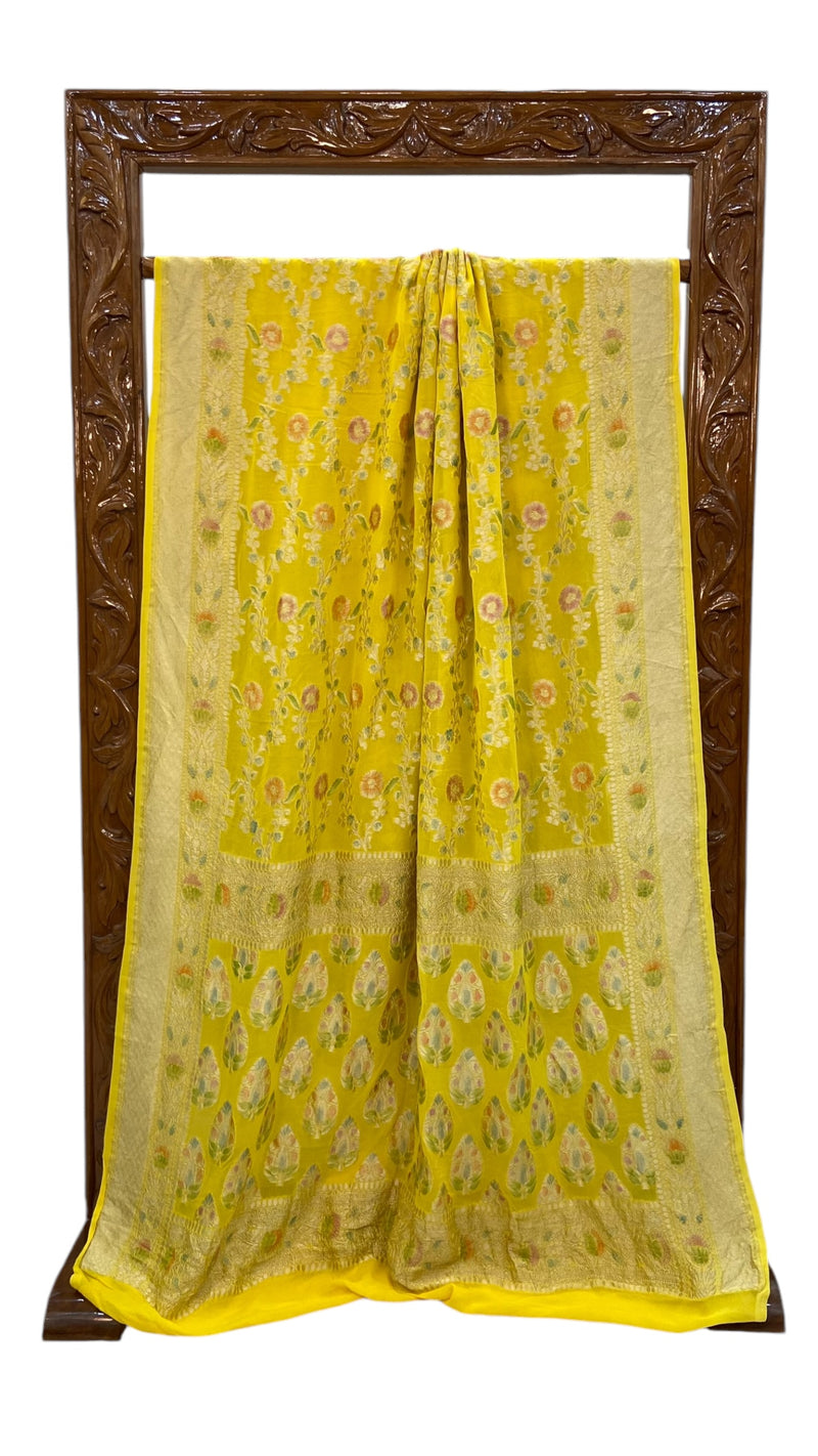 Khaddi Georgette Handloom Banarasi Saree - The Handlooms