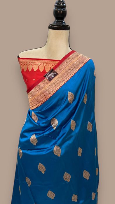 Pure Katan Silk Banarasi Handloom Saree - All over Kadua motifs