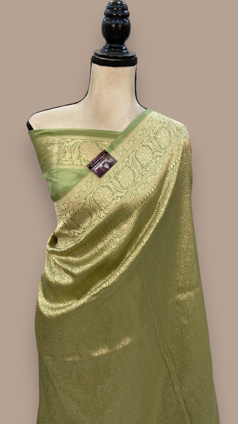 Pure Katan Silk Banarasi Handloom Saree - Tanchui Brocade - The Handlooms