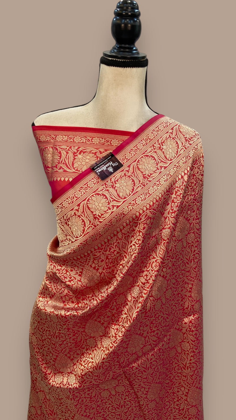 Pure Katan Silk Banarasi Handloom Saree - Tanchui Brocade - The Handlooms