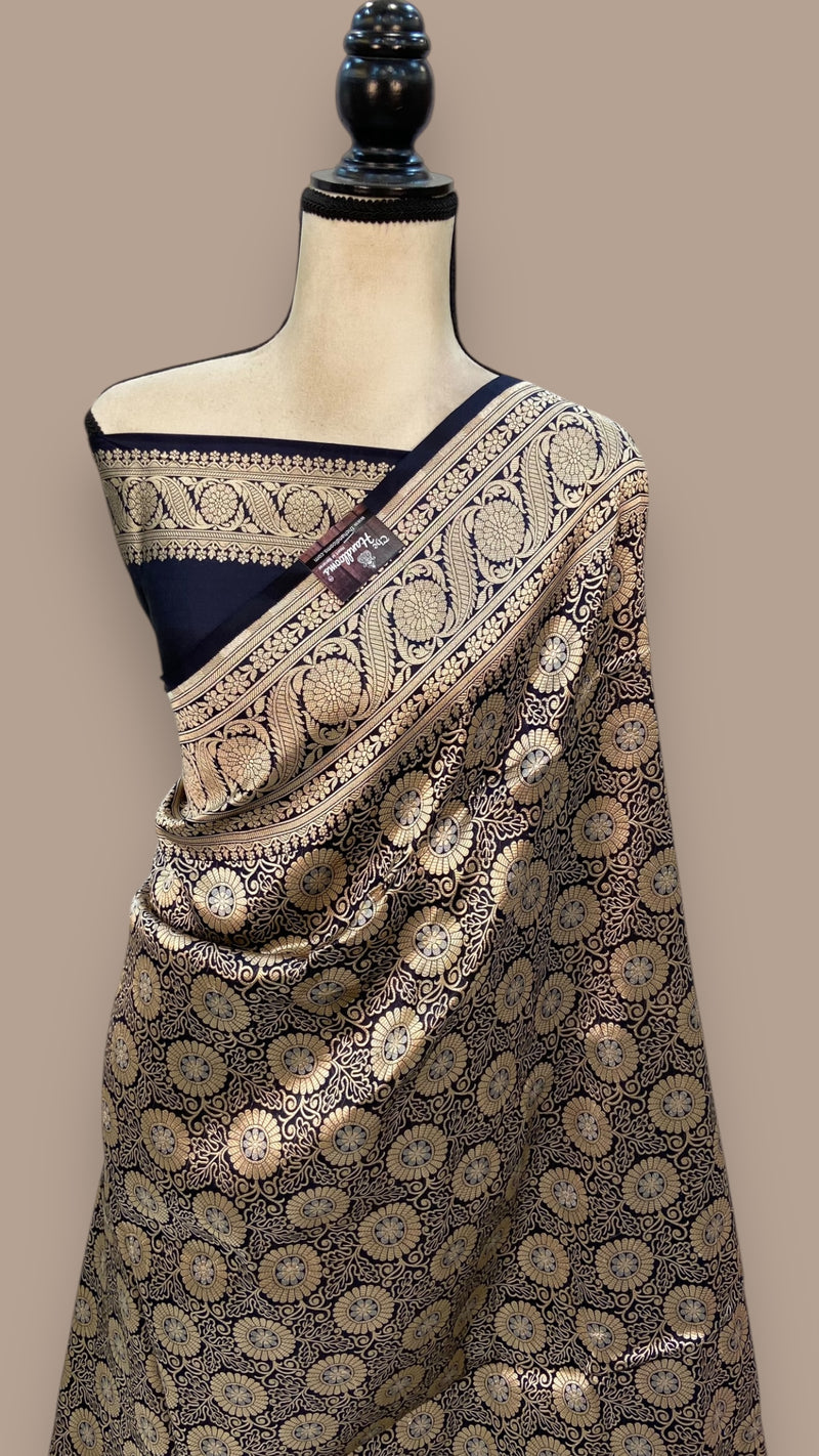 Pure Katan Silk Banarasi Handloom Saree - Tanchui Brocade - The Handlooms