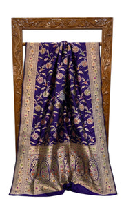 Pure Katan Silk Banarasi Handloom Saree - All over Jaal work - With Meenakari - The Handlooms