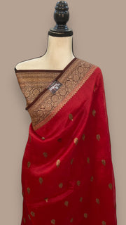 Red Pure Kora Handloom Banarasi Saree - The Handlooms