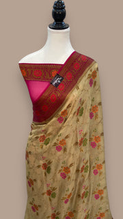 Pure Chiffon Khaddi Banarasi Saree - The Handlooms