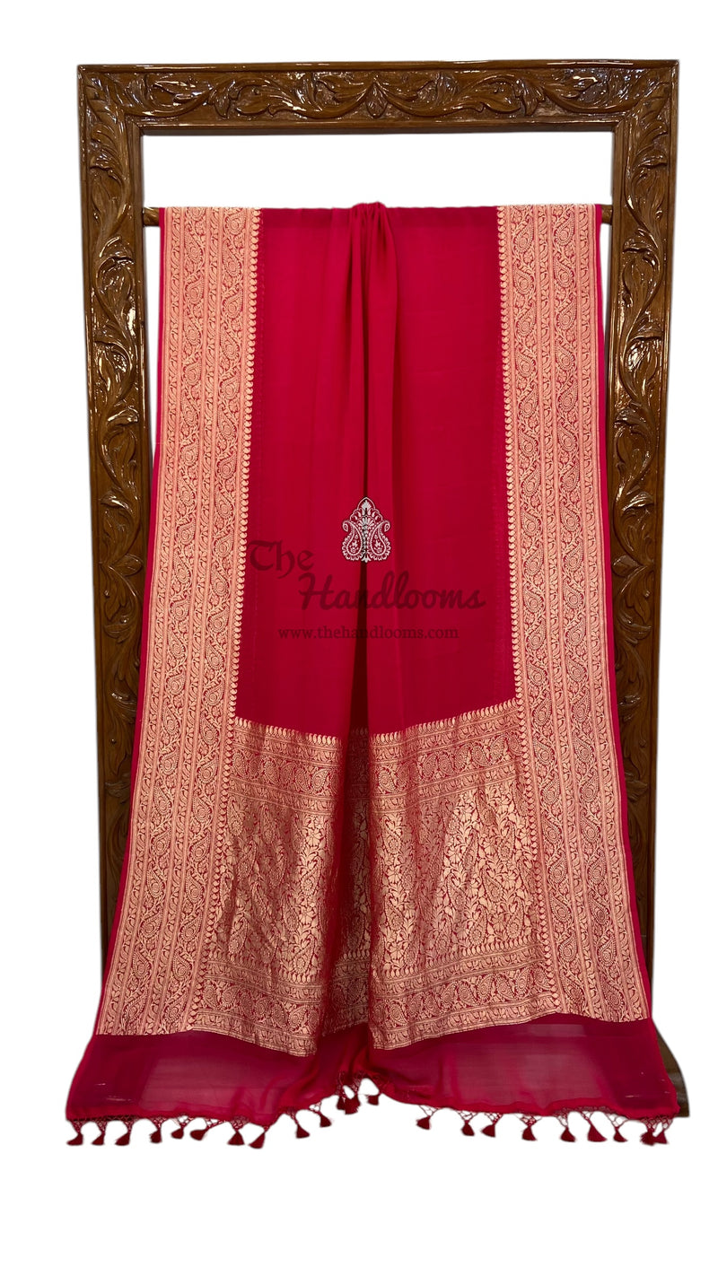 Khaddi Georgette Handloom Banarasi Saree - The Handlooms