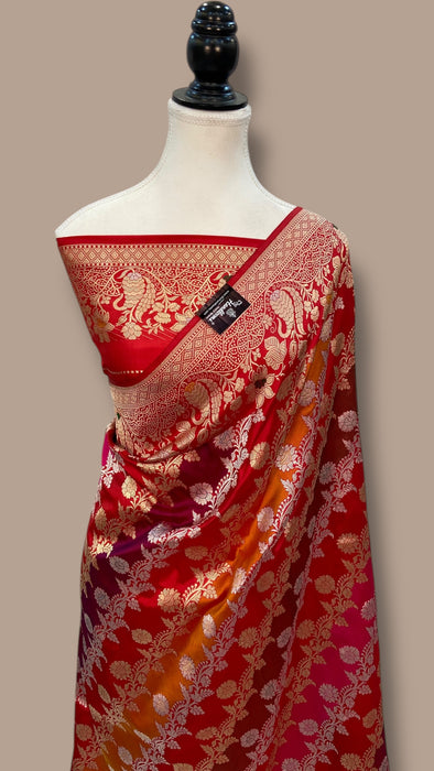 Ektara Pure Katan Silk Banarasi Handloom Saree - All over kadiyal Jaal work